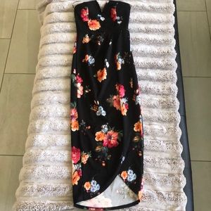 Strapless floral dress